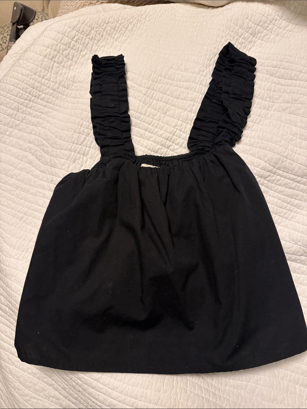 Abercrombie & Fitch Black Ruffle-Strap Tank Top